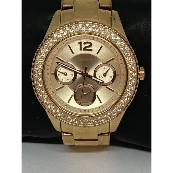 Fossil Stella ES3590 Women's Gold Stainless Steel Analog Dial Quartz Watch LB284 - Picture 2 of 12